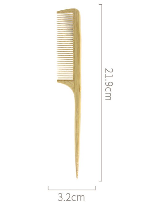 Customize Logo-Bamboo Wood comb Fine tooth tail comb long handle comb beard care hair comb