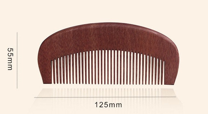 Customize logo-Red Wooden Comb Fine Tooth Comb Beard Care Comb for men grooming