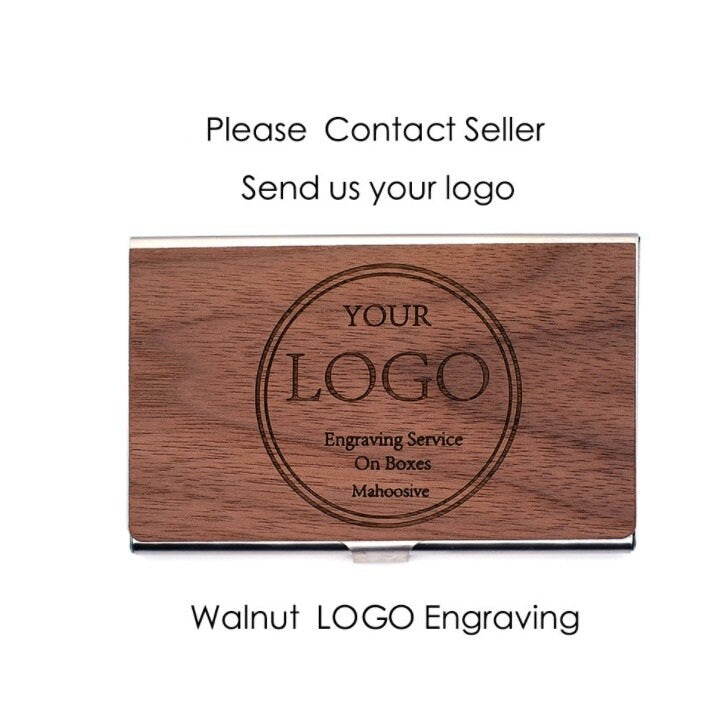 Customize Logo-New Kind Wood+Metal Card Case Card Holder