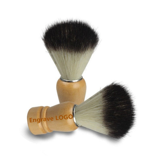 Customize logo-Brown Wood handle Nylon Bristle shaving brushes Beard Grooming Tool Barber brush