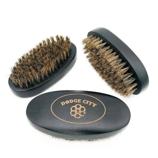 Customize Logo-Boar Bristle Beard Brush Black Wood Handle Face Brush Wooden Facial Cleaning Brush for Men Grooming