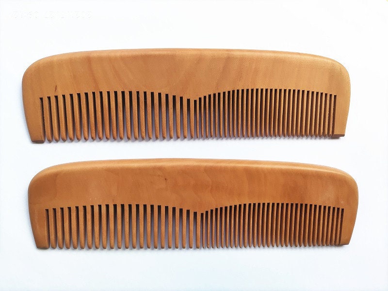 Customize Your Logo-Peach Wood Two Kinds Tooth Comb Beard Comb Hair Brush Barber Tool