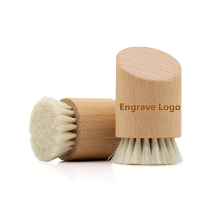 Customize Logo-New Design Beech Wood Handle Woolen Bristle Brush Face Brush Makeup Tool Baby Care Brush