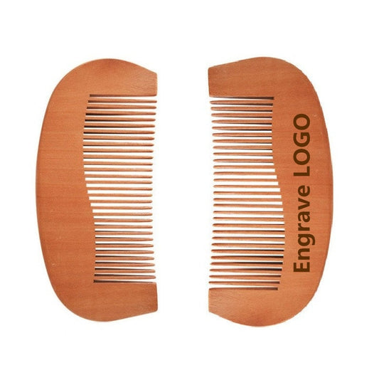 Customize Logo-High Quality Peach Wood Comb Fine Tooth Beard Care Comb For Hair/Beard Care brush