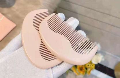 Customize Logo-Pink Color Peach Wood Comb Fine Tooth Comb Pocket Size Comb hair brush makeup tool