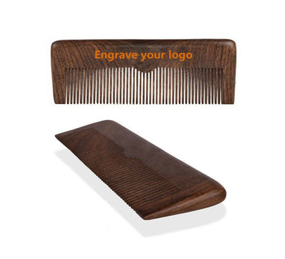 Engrave Logo-High quality Goldensandalwood Combs Square comb For women hair care for men beard care