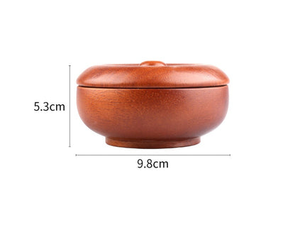 Handmade Red Wood Bowl Shaving Brush Bowl Men Shaving Tool Red Wood Bowl with cover