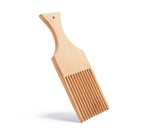 Customize Logo-Bamboo Comb Wide Tooth Beard Care Comb Fork Comb Afro Comb Pick comb hair brush