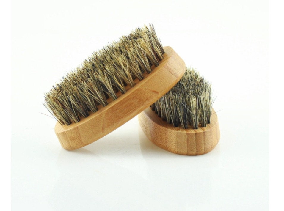 Engrave Logo-Mini Bamboo brush beard care brush for men makeup tool grooming