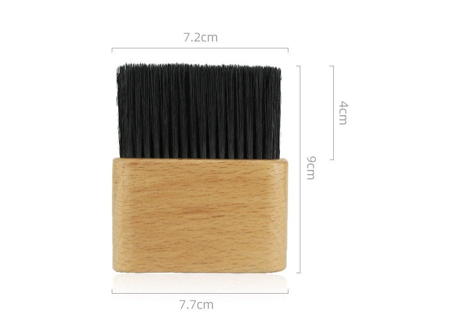 Customized LOGO-Beech Barber Brush for Cleaning Hairs Handle with Soft Fiber For Barbershop Neck Brush