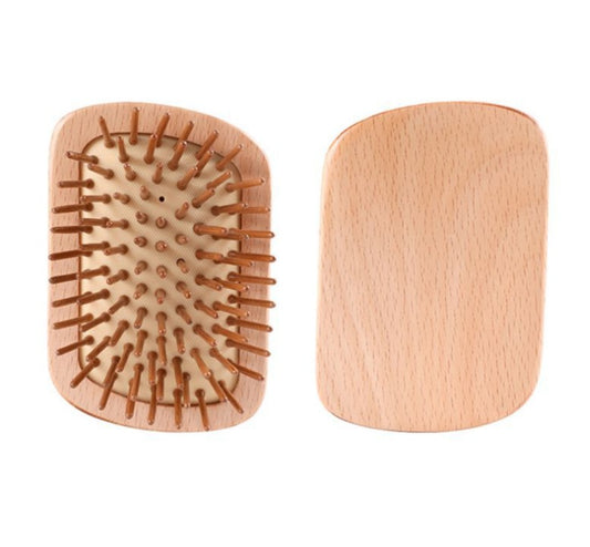 Customize Logo-Beech wood Brush For Hair/Beard Beard Care Comb Beard Brush Airbag brush