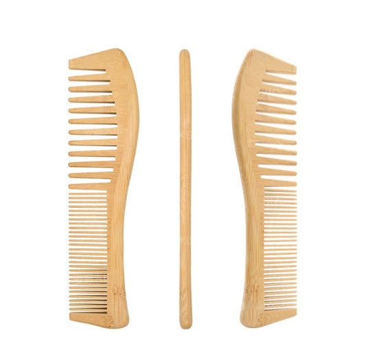 Customize Logo-New Kind Bamboo Wood Comb two kind tooth Beard Care Comb For Men Beard Women Hair brush